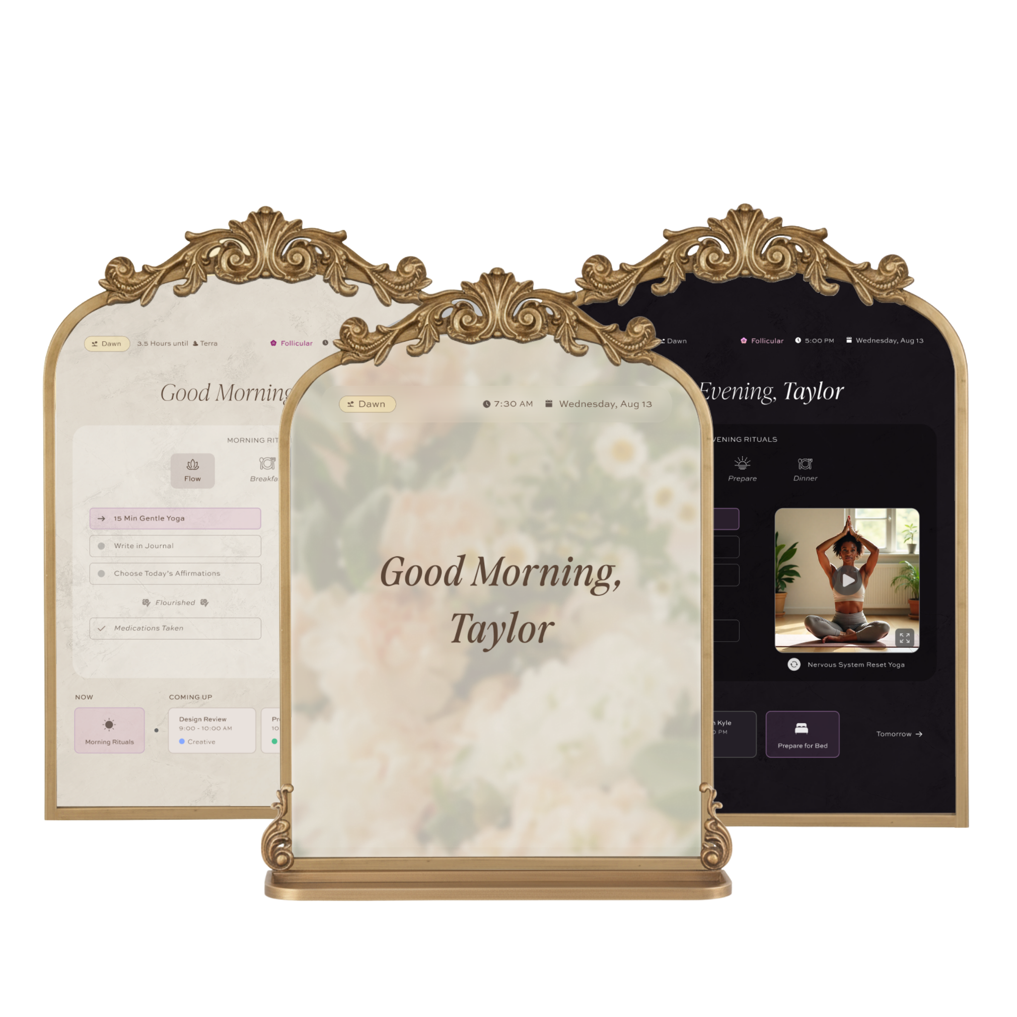 Fleurair smart mirror throughout the day